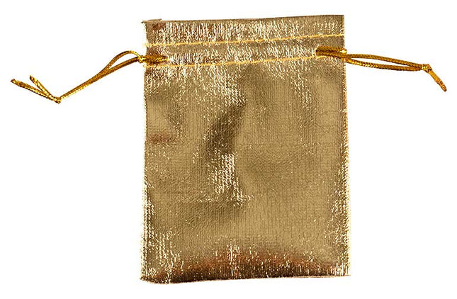 Cadeauzakje goud 7x9 cm - Lucky Touch - Bedankjes & Cadeautjes