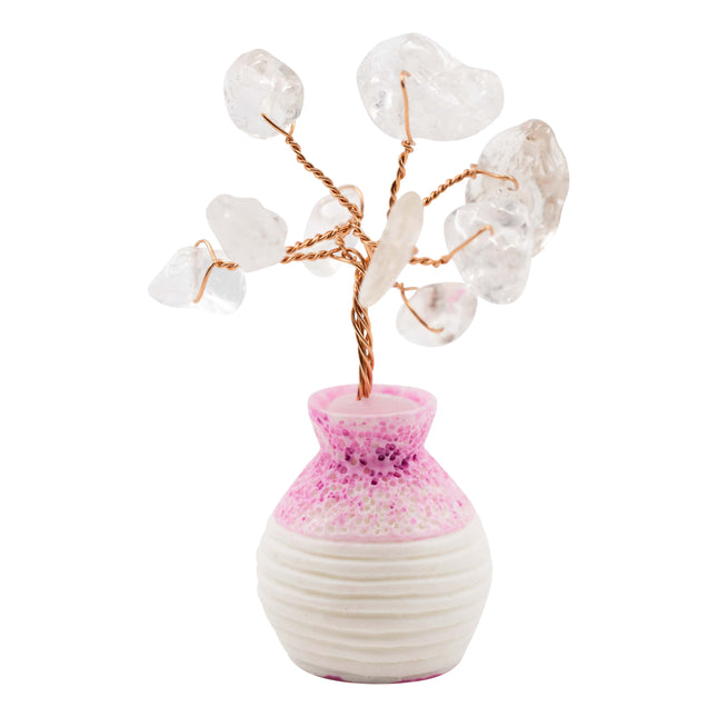 Edelsteen boompje Bergkristal in potje (6cm)