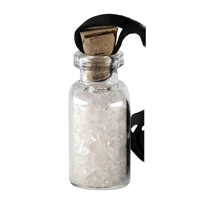 Geluksflesje Bergkristal aan koord