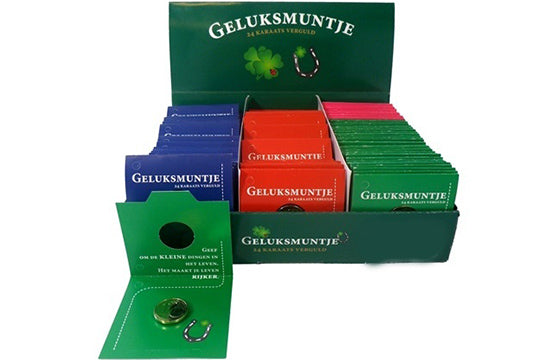 Geluksmuntje 24 karaats verguld