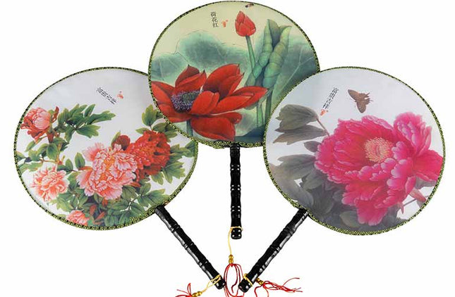 Japanse Handwaaier Bloemen (25cm) - Lucky Touch - Bedankjes & Cadeautjes