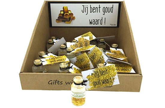 Jij bent goud waard flesje - Lucky Touch - Bedankjes & Cadeautjes