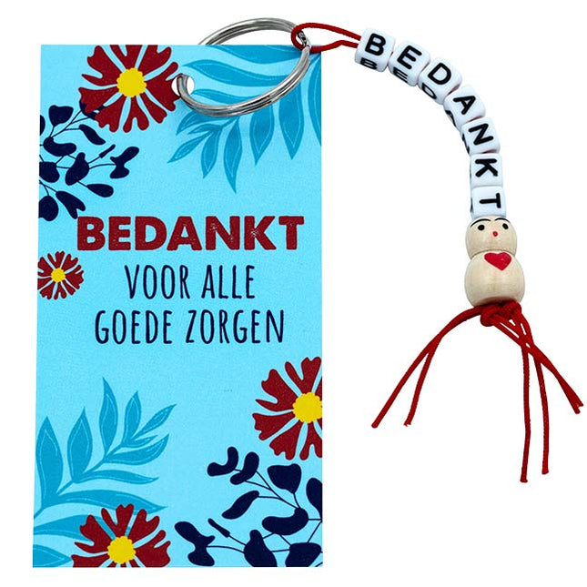 Kaartje Bedankt Zorg met sleutelhanger