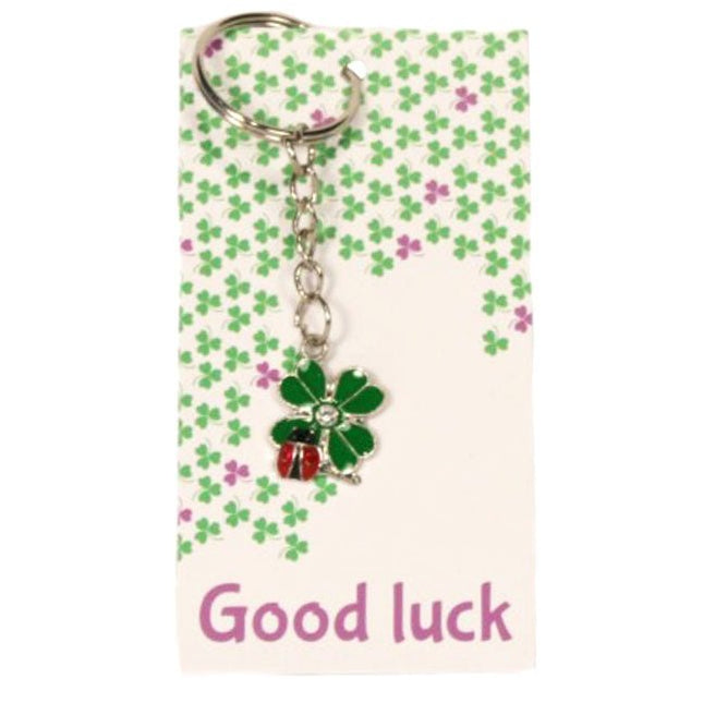 Kaartje Good Luck sleutelhanger Klaver - Lucky Touch - Bedankjes & Cadeautjes