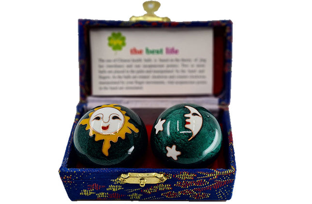 Meridiaankogels Zon & Maan - groen (3,5 cm)