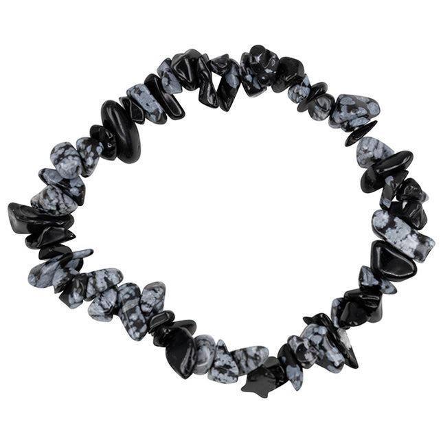 Splitarmband Sneeuwvlok Obsidiaan