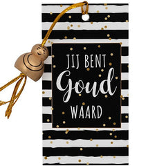 Kaartje Jij bent Goud waard - Lucky Touch - Bedankjes & Cadeautjes