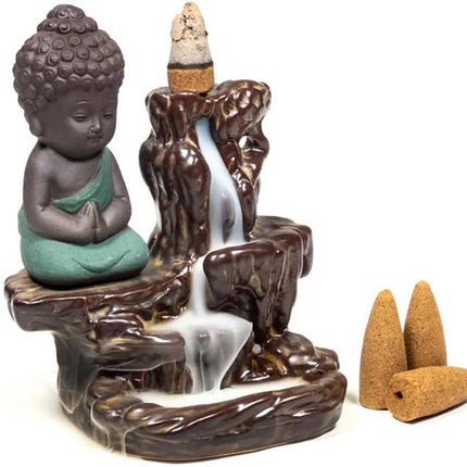 Backflow Wierook Waterval kleine Boeddha - Lucky Touch - Bedankjes & Cadeautjes