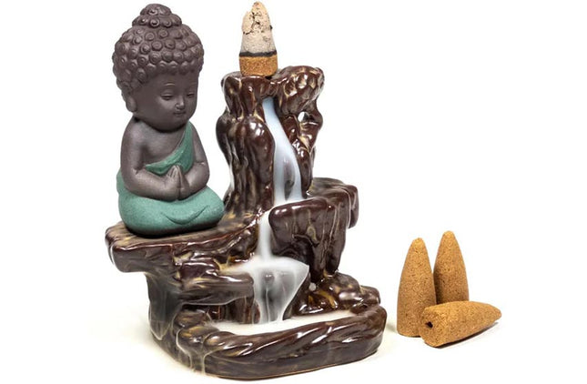 Backflow Wierook Waterval kleine Boeddha - Lucky Touch - Bedankjes & Cadeautjes