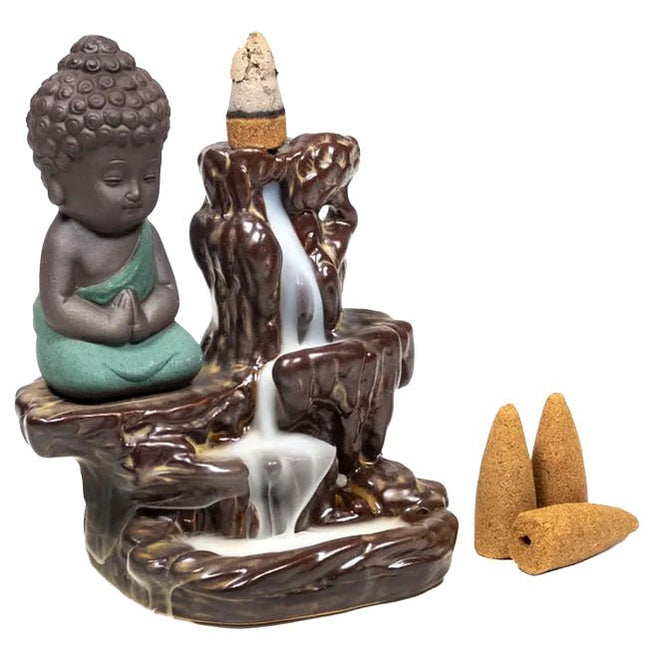 Backflow Wierook Waterval kleine Boeddha - Lucky Touch - Bedankjes & Cadeautjes