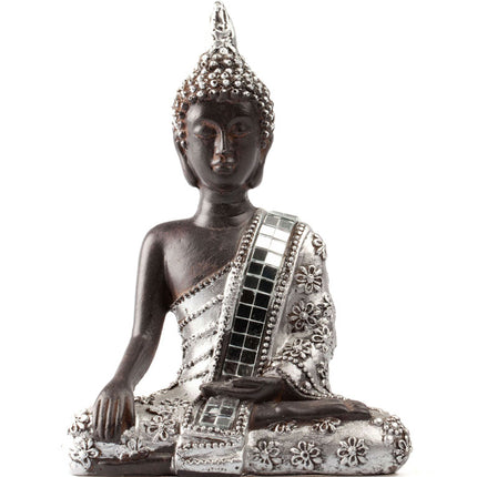 Thaise Boeddha Bhumisparsha (14cm) zilver