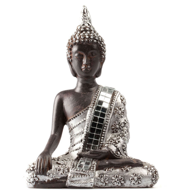 Thaise Boeddha Bhumisparsha (14cm) zilver