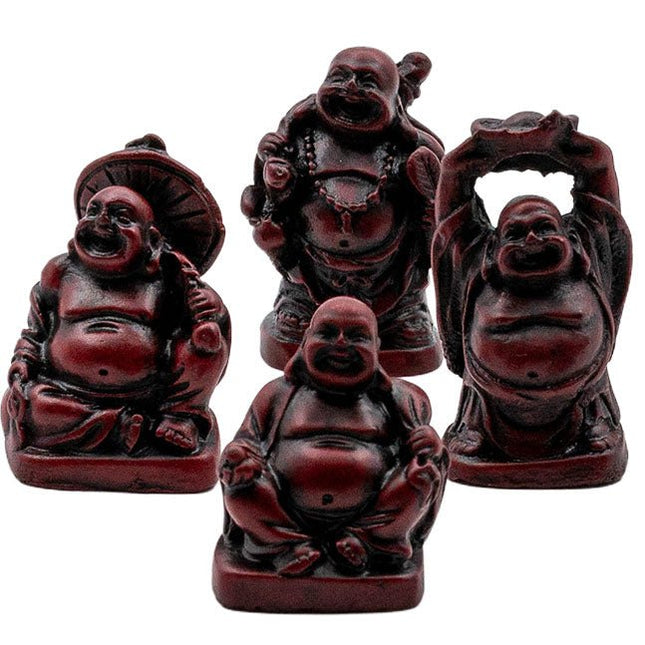 Boeddha beeldje klein - bruin (5cm) - Lucky Touch - Bedankjes & Cadeautjes