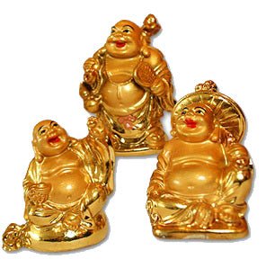 Boeddha beeldje klein - goud luxe (5cm) - Lucky Touch - Bedankjes & Cadeautjes