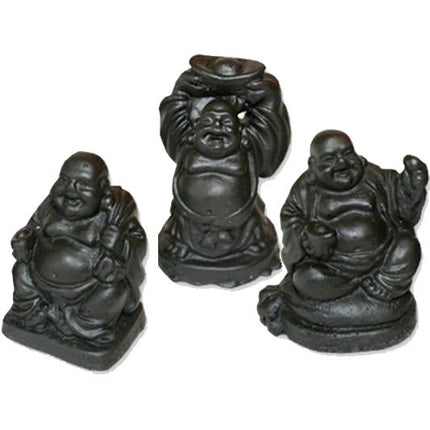 Boeddha beeldje klein - zwart (5cm) - Lucky Touch - Bedankjes & Cadeautjes