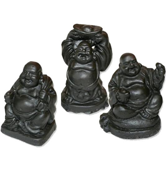 Boeddha beeldje klein - zwart (5cm) - Lucky Touch - Bedankjes & Cadeautjes