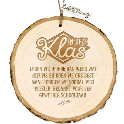 Boomschijf In deze klas - Lucky Touch - Bedankjes & Cadeautjes