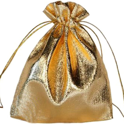 Cadeauzakje goud 10x12 cm - Lucky Touch - Bedankjes & Cadeautjes