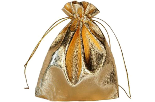 Cadeauzakje goud 10x12 cm - Lucky Touch - Bedankjes & Cadeautjes