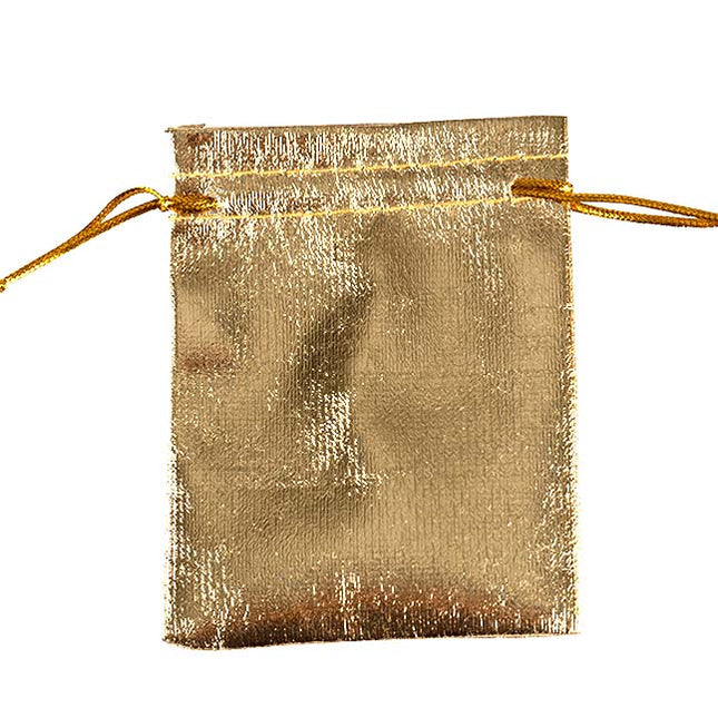 Cadeauzakje goud 7x9 cm - Lucky Touch - Bedankjes & Cadeautjes