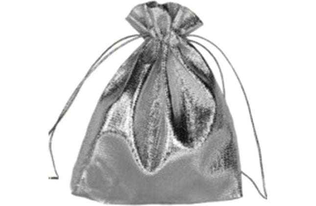 Cadeauzakje zilver 10x12 cm - Lucky Touch - Bedankjes & Cadeautjes