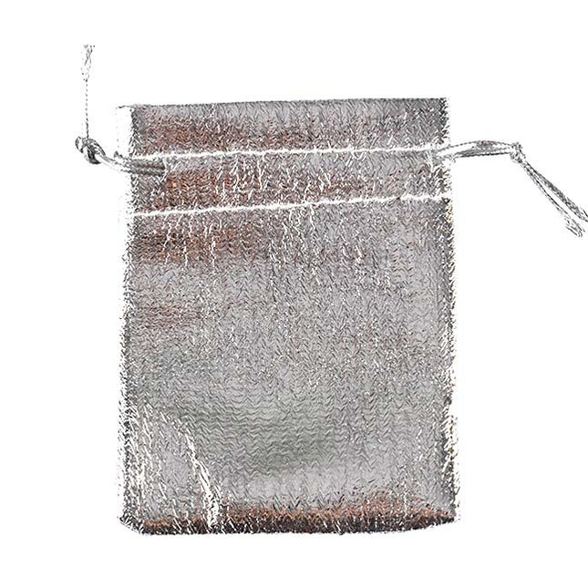 Cadeauzakje zilver 7x9 cm - Lucky Touch - Bedankjes & Cadeautjes