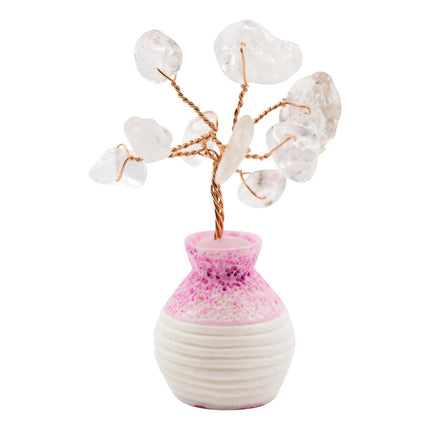 Edelsteen boompje Bergkristal in potje (6cm) - Lucky Touch - Bedankjes & Cadeautjes