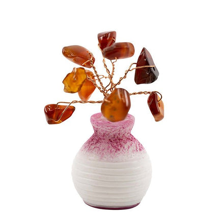 Edelsteen boompje Carneool in potje (6cm) - Lucky Touch - Bedankjes & Cadeautjes