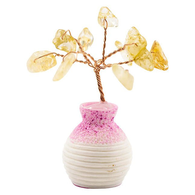 Edelsteen boompje Citrien in potje (6cm) - Lucky Touch - Bedankjes & Cadeautjes