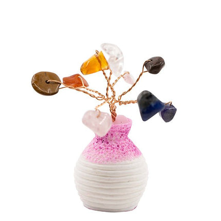 Edelsteen boompje Mix in potje (6cm) - Lucky Touch - Bedankjes & Cadeautjes