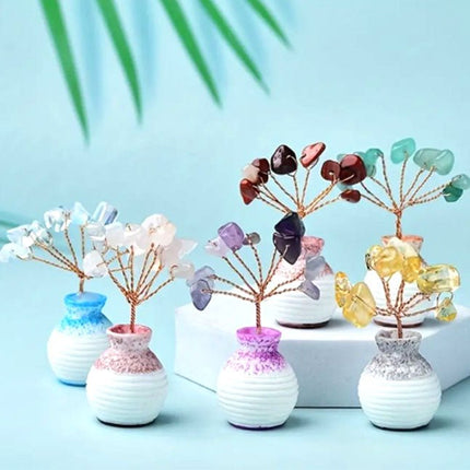 Edelsteen boompje Sodaliet in potje (6cm) - Lucky Touch - Bedankjes & Cadeautjes