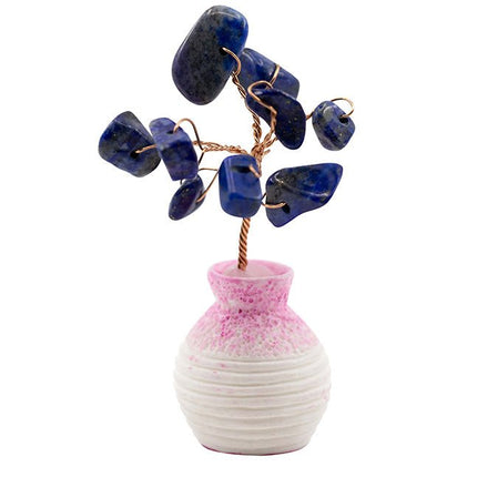 Edelsteen boompje Sodaliet in potje (6cm) - Lucky Touch - Bedankjes & Cadeautjes