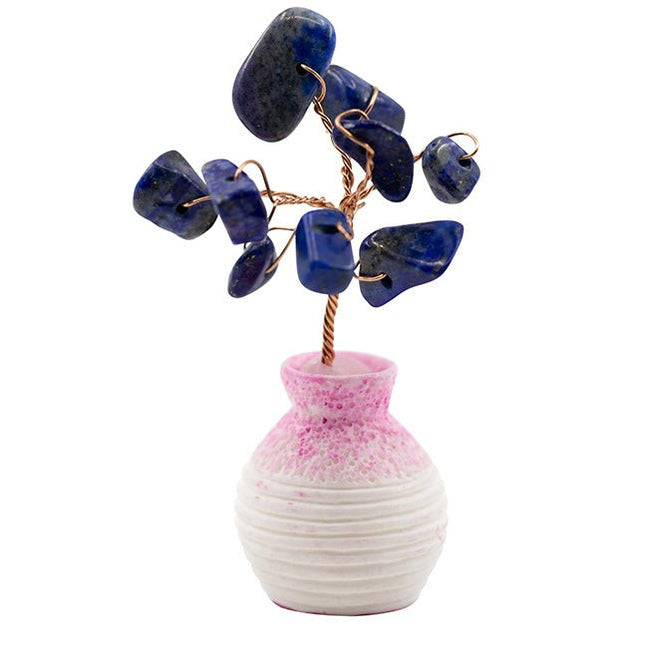 Edelsteen boompje Sodaliet in potje (6cm) - Lucky Touch - Bedankjes & Cadeautjes