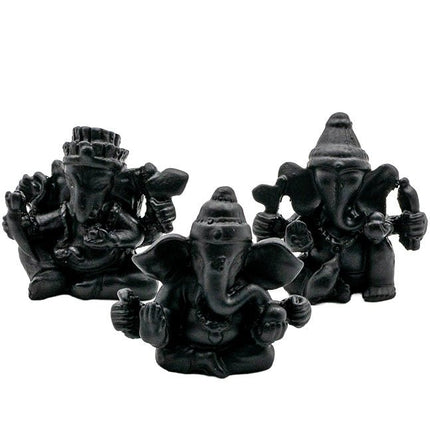 Ganesha beeldje zwart (5cm) - Lucky Touch - Bedankjes & Cadeautjes