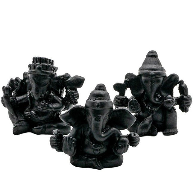 Ganesha beeldje zwart (5cm) - Lucky Touch - Bedankjes & Cadeautjes