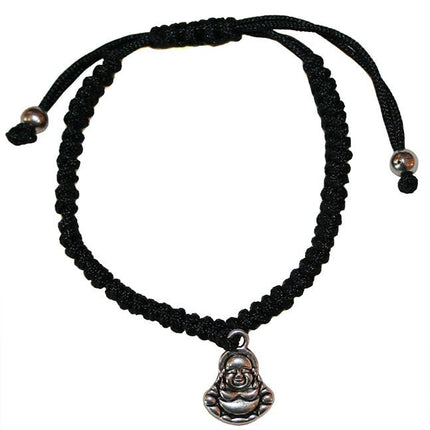 Geluksarmbandje Happy Boeddha zwart - Lucky Touch - Bedankjes & Cadeautjes
