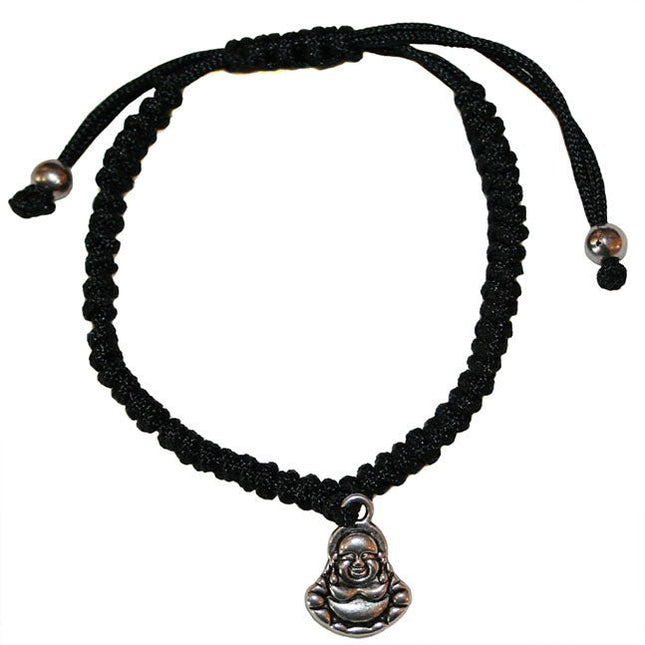 Geluksarmbandje Happy Boeddha zwart - Lucky Touch - Bedankjes & Cadeautjes