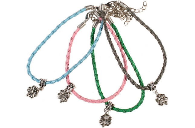 Geluksarmbandje klavertje vier