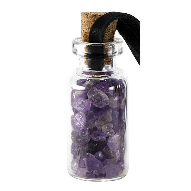 Geluksflesje Amethist aan koord - Lucky Touch - Bedankjes & Cadeautjes