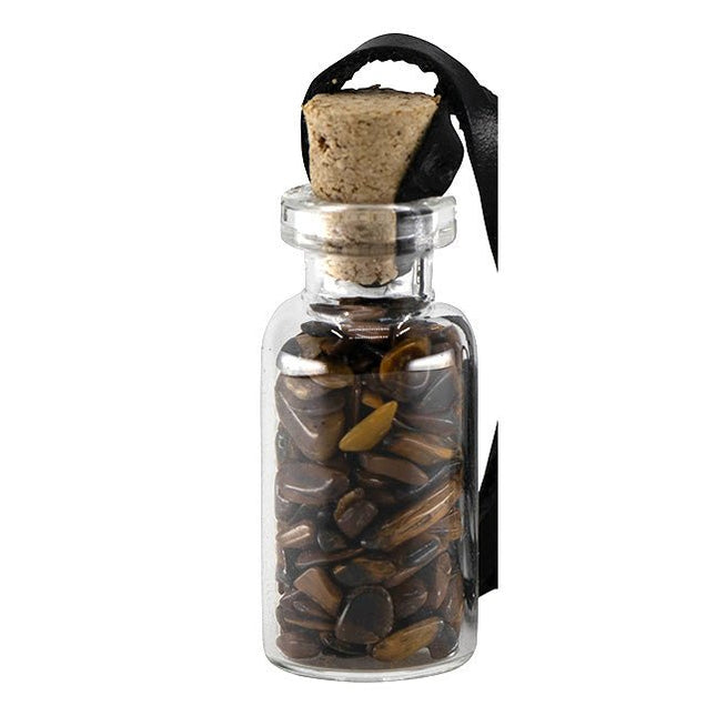 Geluksflesje Tijgeroog aan koord - Lucky Touch - Bedankjes & Cadeautjes