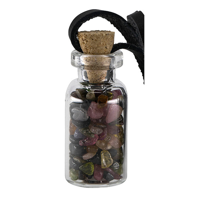 Geluksflesje Toermalijn aan koord