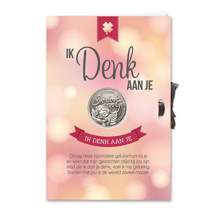 Geluksmunt Giftcard Ik denk aan je - Lucky Touch - Bedankjes & Cadeautjes
