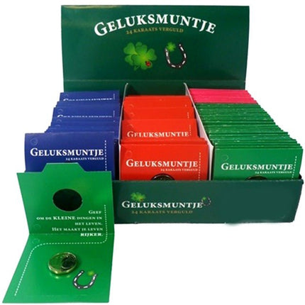 Geluksmuntje 24 karaats verguld - Lucky Touch - Bedankjes & Cadeautjes
