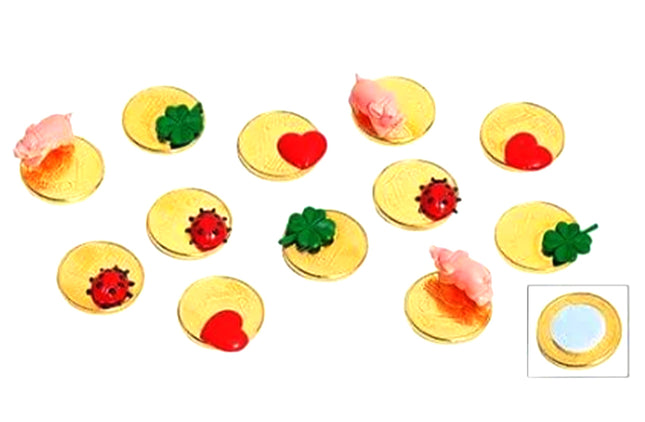 Geluksmuntje met gelukssymbool