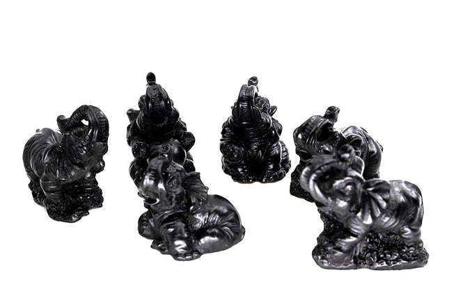 Olifant set zwart (6 stuks)