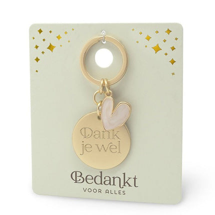Gouden Sleutelhanger Bedankt voor alles - Luckytouch.nl