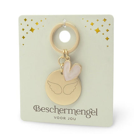 Gouden Sleutelhanger Beschermengel - Luckytouch.nl