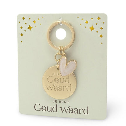 Gouden Sleutelhanger Je bent Goud Waard - Luckytouch.nl