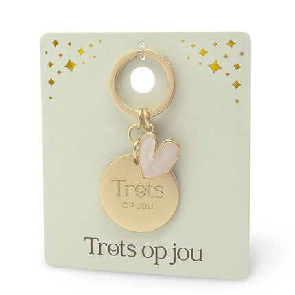 Gouden Sleutelhanger Trots op jou - Luckytouch.nl
