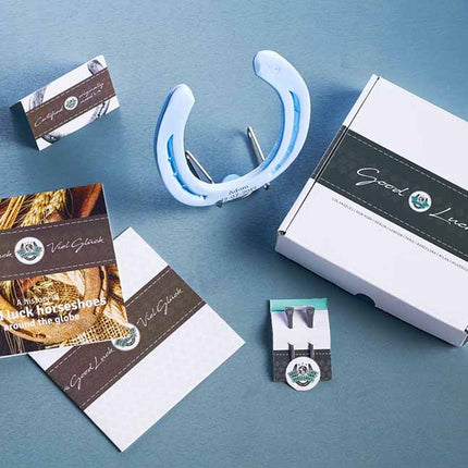 Hoefijzer geluk - baby blauw - Luckytouch.nl